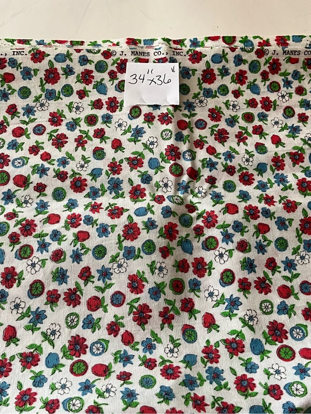Vintage Quilting Sewing Fabric Lot Flowers & Plants cotton Red Blue Green Teal